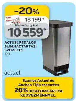 Auchan ACTUEL PEDÁLOS SLIM HÁZTARTÁSI SZEMETES ajánlat