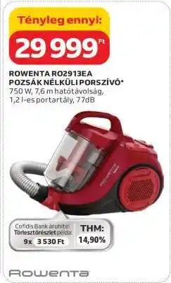 Auchan ROWENTA RO2913EA POZSÁK NÉLKÜLI PORSZÍVÓ ajánlat