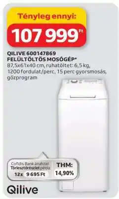 Auchan QILIVE 600147869 FELÜLTÖLTŐS MOSÓGÉP ajánlat