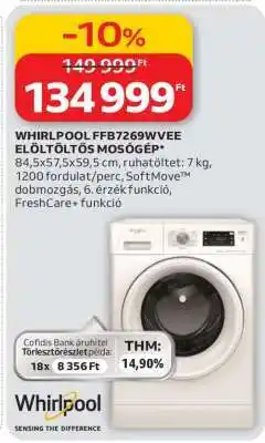 Auchan WHIRLPOOL FFB7269WVEE ELŐLTÖLTŐS MOSÓGÉP ajánlat