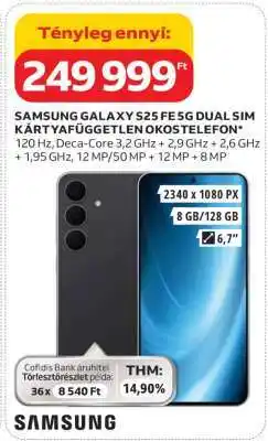 Auchan Samsung Galaxy S25 FE 5G Dual SIM ajánlat