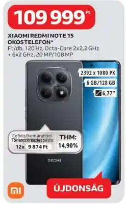 Auchan Xiaomi Redmi Note 15 Okostelefon ajánlat