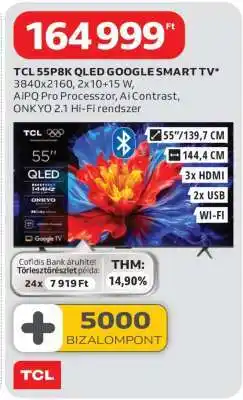 Auchan TCL 55P8K QLED GOOGLE SMART TV ajánlat