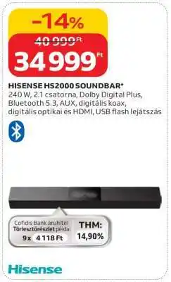 Auchan HISENSE HS2000 SOUNDBAR ajánlat