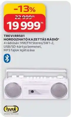 Auchan TREVI RR501 Hordozható Kazettás Rádió ajánlat