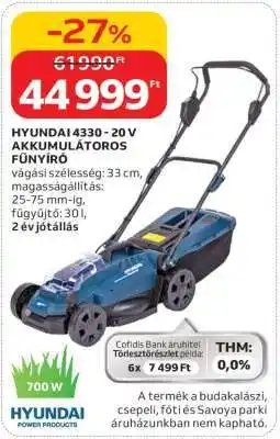 Auchan HYUNDAI 4330 - 20 V AKKUMULÁTOROS FŰNYÍRÓ ajánlat