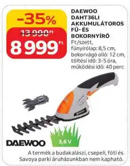 Auchan DAEWOO DAHT36LI AKKUMULÁTOROS FŰ- ÉS BOKORNYÍRÓ ajánlat