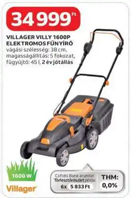 Auchan VILLAGER VILLY 1600P ELEKTROMOS FŰNYÍRÓ ajánlat