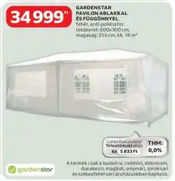 Auchan GARDENSTAR Pavilon ablakokkal és függönnyel ajánlat