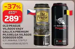 Auchan Old Prague Világos vagy Gallica Premium Pils Belga Világos Dobozos Sör ajánlat