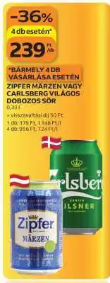 Auchan Zipfer Märzen vagy Carlsberg Világos Dobozos Sör ajánlat