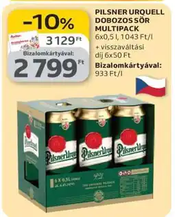 Auchan Pilsner Urquell Dobozos Sör Multipack ajánlat