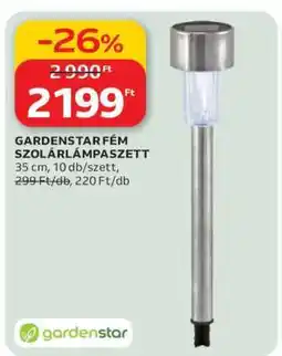Auchan GARDENSTAR Fém Szolárlámpaszett ajánlat
