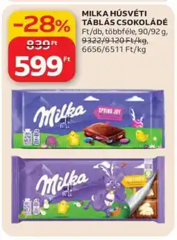 Auchan Milka húsvéti táblás csokoládé ajánlat