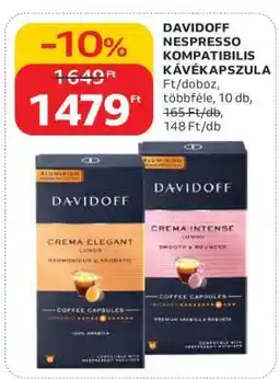Auchan DAVIDOFF Nespresso kompatibilis kávékapszula ajánlat