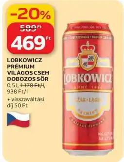 Auchan LOBKOWICZ PRÉMIUM VILÁGOS CSEH DOBOZOS SÖR ajánlat