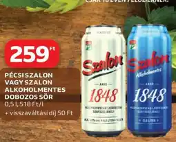 Auchan Pécsi Szalon vagy Szalon Alkoholmentes Dobozos Sör ajánlat