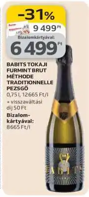 Auchan BABITS TOKAJI FURMINT BRUT MÉTHODE TRADITIONNELLE PEZSGŐ ajánlat