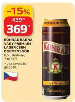 Auchan KONRAD BARNA VAGY PRÉMIUM LAGER CSEH DOBOZOS SÖR ajánlat