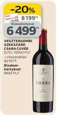Auchan Vesztergombi Szekszárd Csaba Cuvée ajánlat