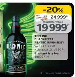 Auchan TEELING BLACKPITTS PEATED ÍR WHISKEY ajánlat