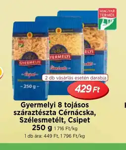 Real Gyermelyi 8 tojásos száraztészta ajánlat