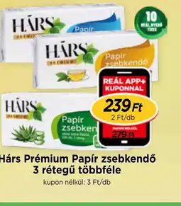 Real Hárs Premium Papír zsebkendő ajánlat