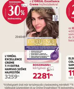 Rossmann L'ORÉAL Excellence Creme hajfesték ajánlat