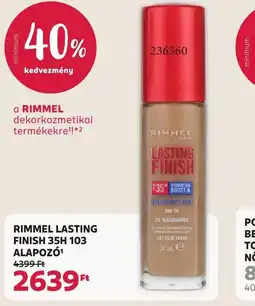 Rossmann RIMMEL LASTING FINISH ALAPOZ ajánlat
