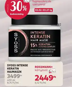 Rossmann SYOSS INTENSE KERATIN HAJMASZK ajánlat