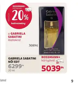 Rossmann GABRIELA SABATINI NŐI EDT ajánlat