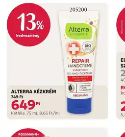 Rossmann ALTERRA KÉZKRÉM ajánlat