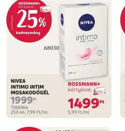 Rossmann NIVEA INTIMO INTIM MOSAKODGÉL ajánlat