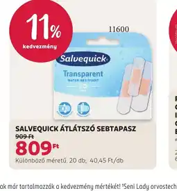 Rossmann SALVEQUICK ÁTLÁTSZ SEBTAPASZ ajánlat