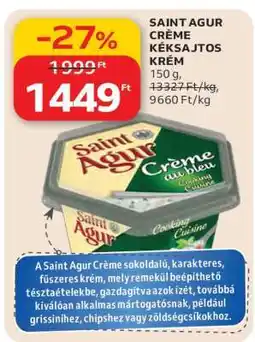 Auchan SAINT AGUR CRÈME KÉKSAJTOS KRÉM ajánlat