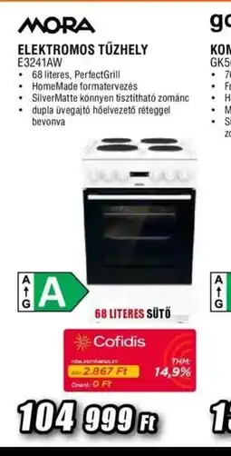Expert MORA ELEKTROMOS TŰZHELY ajánlat