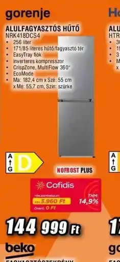 Expert Gorenje ALULFAGYASZTS HŰTŐ NRK418DCS4 ajánlat