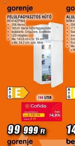 Expert Gorenje felülfagyaszts hűtő ajánlat