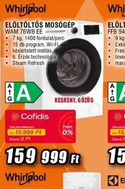 Expert Whirlpool ELÖLTÖLTŐS MOSGÉP ajánlat