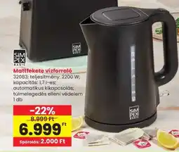 Interspar Mattfekete vízforraló ajánlat