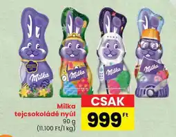 Spar MILKA TEJCSOKOLÁDÉ NYÚL ajánlat