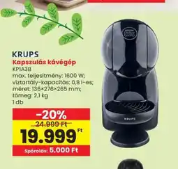Interspar KRUPS Kapszulás kávégép ajánlat