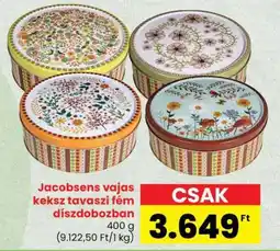 Spar Jacobsens vajas keksz tavaszi fém díszdobozban ajánlat