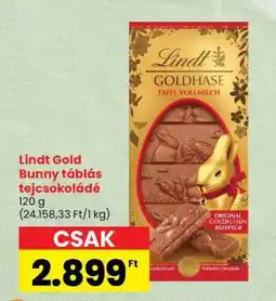 Spar Lindt Gold Bunny táblás tejcsokoládé ajánlat