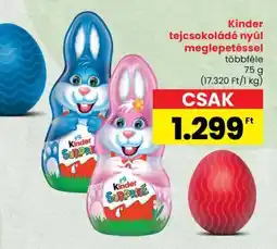 Spar Kinder tejcsokoládé nyúl meglepetéssel ajánlat