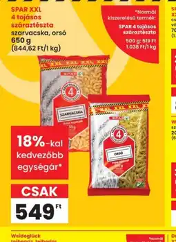 Interspar SPAR XXL száraztészta ajánlat