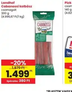 Interspar Landhof Cábanossi kolbász ajánlat