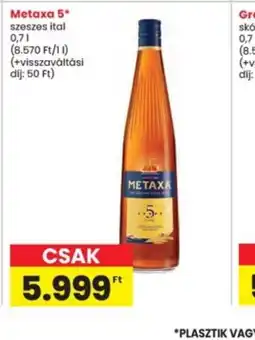 Interspar Metaxa 5 szeszes ital ajánlat