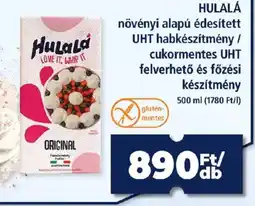 Goods Market HULALÁ növényi alapú édesített UHT habkészítmény/cukormentes UHT felverhető és főzési ajánlat