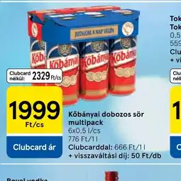 Tesco Kőbányai dobozos sör ajánlat